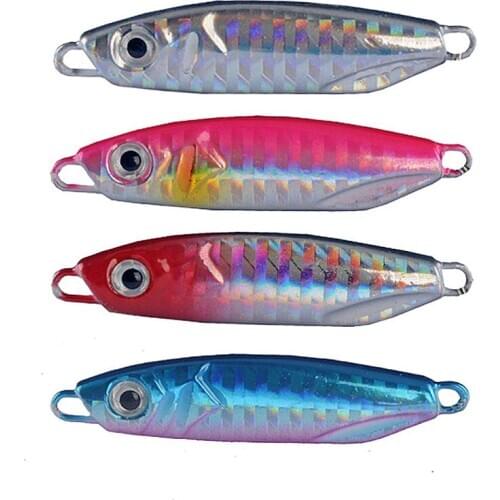 4 Color 5cm/21g Sequins Bionic Bait Artificial Iron Plate Hard Bait 6#With Hook 3D Eye Sea Fishing Lure Outdoor Swim bait