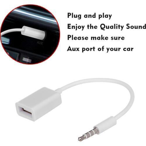 USB Aux Audio Cable Adapter 3.5mm Male Jack Plug to 2.0 Female Car Converter Cord OTG Cable Decode Function