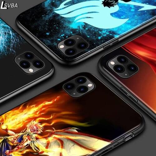 Anime Fairy Tail For iPhone 12 Pro Max Mini 11 Pro XS Max X XR 6S 6 7 8 Plus 5S Bright Black Phone Case