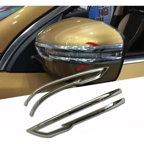 Car Cover Body Chrome Rear View Side Mirror Stick Trim Rearview Miorror Frame For Nissan Qashqai 2015 - 2019