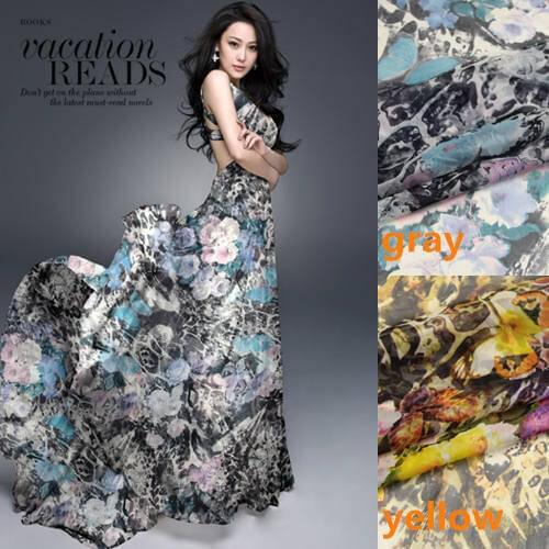 Free shipping for summer dresses100% natural mulberry pure silk chiffon fabric floral pattern for scarf blouseSF-BP19