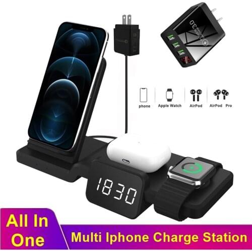 Tongdaytech 15W Qi Wireless Charger For Iphone XS XR 8 11 12 Pro Max Fast Charging Station For Airpods Pro Apple Watch 5 4 3 2 1