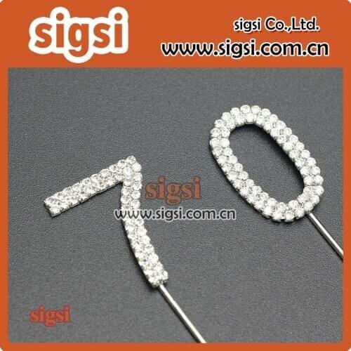 Shiny number crystal rhinestone cake topper for cake accessory