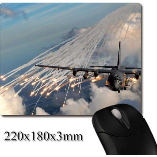 C-130 Hercules shooting interference bombs image printed Heavy weaving anti-slip rubber pad office mouse pad Coaster Party favor