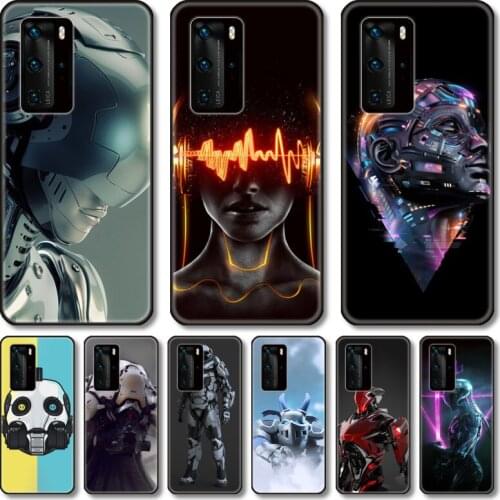 Robot cool man Phone Case For Huawei P 40 30 20 10 9 8 Lite E Pro Plus black cell shell