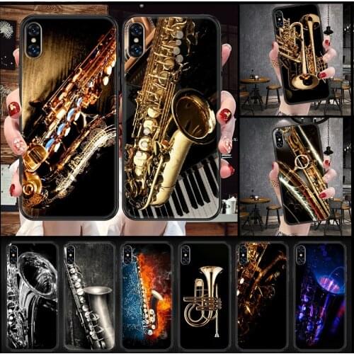 Music jazz Phone Case Cover Hull For iphone 5 5s se 2 6 6s 7 8 12 mini plus X XS XR 11 PRO MAX black silicone waterproof soft