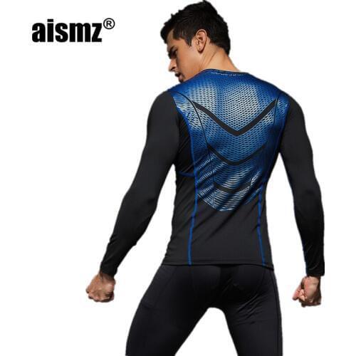Aismz Quick Dry Compression Long Johns Fitness Winter Fashion Male Spring Autumn Sporting Runs Workout Thermal Underwear Sets