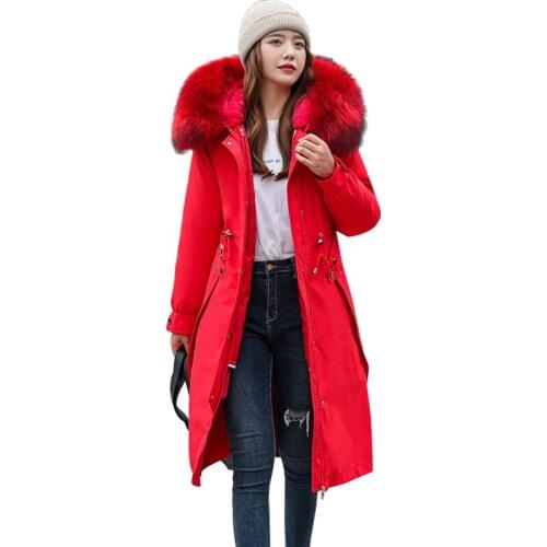 Womens Long Winter Jackets Wool Liner Hooded Parka Plus Size Large Fur Warm Winter Jacket Coat Snow Wear Padded Clothing