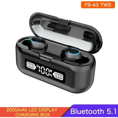 LANMIAO F9 TWS Touch Wireless Earphones Bluetooth Headphones 2000mAh LED Charging Case 9D Stereo Sports Waterproof Earbuds