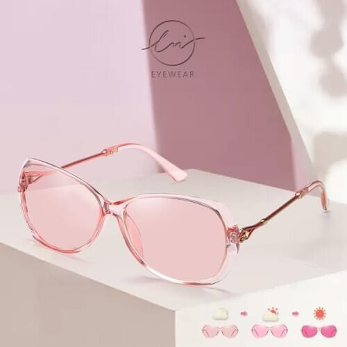 LM 2021 Womens Sunglasses Photochromic Polarized Chameleon Luxury Designer Sun Glasses Female Change Color UV400 gafas de sol