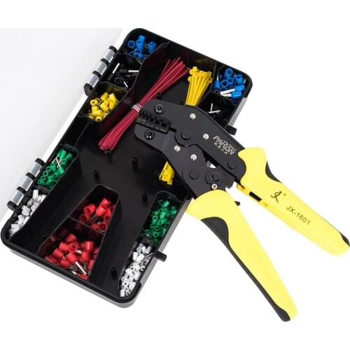 Crimping Tool Kit 24-10 AWG Ratcheting Wire Crimper Plier 600pcs Insulated Wire Connectors Pin Terminals 40pcs Cable Ties