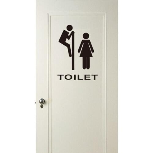 Toilet Sticker Toilet Entrance Sign Door Stickers Wall Sticker Funny Man Woman Washroom Door Wall Decal Art Mural Home Decor