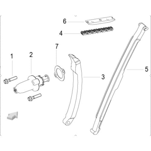 Chain tensioner chain guide page of Benelli TNT300 BN302