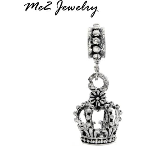 Wholesale Silver Plated Crown Pendant Bead Charms Fit Original Pan Women Charm Bracelets Silver Jewelry
