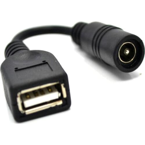 5.5x2.1mm DC Female to USB A Female Adapter Converter Power Charge SHORT Cable Cord 10cm 5.5/2.1mm