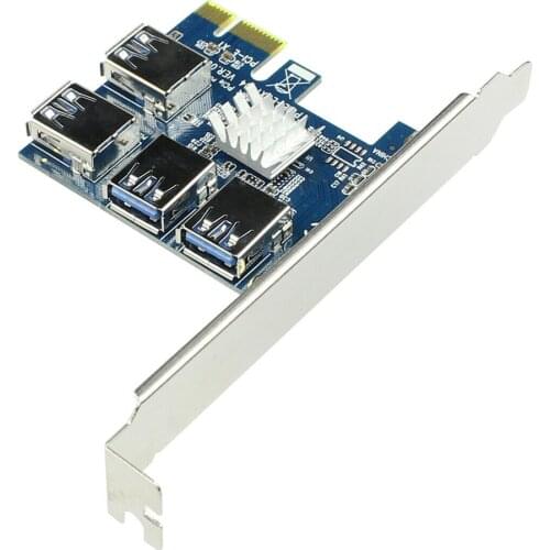New PCIE PCI-E PCI Express Riser Card 1x to 16x 1 to 4 USB 3.0 Slot Multiplier Adapter for Bitcoin Miner for WinXP/Win7 8 10