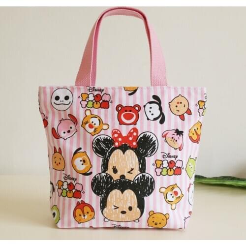 Disney plush backpack mickey mouse canvas bag ladies cloth bag cartoon Minnie handbags student tool sundries bag totes shoulder