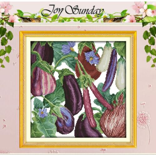 Vegetable Eggplant Patterns Counted Cross Stitch 11CT 14CT Cross Stitch Sets Wholesale Cross-stitch Kits Embroidery Needlework