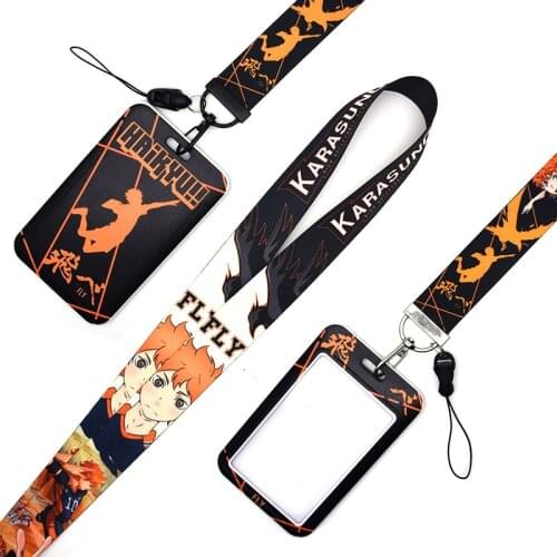 Anime Haikyuu Lanyard Neck Strap Rope For Mobile Cell Phone ID Card Badge Holder With Keychain Keyring Gift