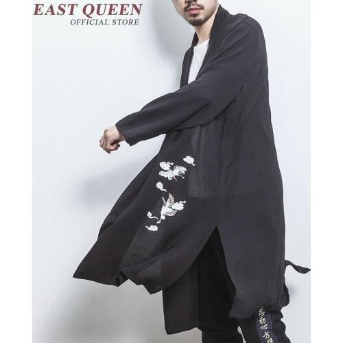 Traditional chinese clothing for men male overcoat outerwear oriental winter trench coat men trenchcoat clothes 2018 KK2380