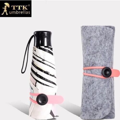 Uv Umbrella Rain Women Cats Pocket Small Umbrella Clear Cute Ladies Paraguas Plegable Black Coating Sunscreen Rain Court XX14