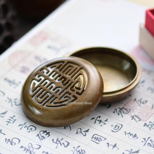 Seal character Double Happiness Metal Brass Copper Coils incense Zinc Alloy Censer Thurible burner Coil Incense burner Incensory