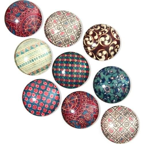 Xinyao 20Pcs 10mm 12mm 14mm 18mm Bohemian Round Glass Cabochon for DIY Jewelry Making