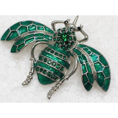 Green Rhinestone Bee Pin brooches Fashion Enamel brooch C178 M