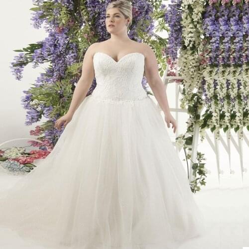 2020 Plus Size Wedding Dresses Custom Sweetheart Sleeveless Shinny Tulle Ball Gown Bride Dress vestidos de novia 2020