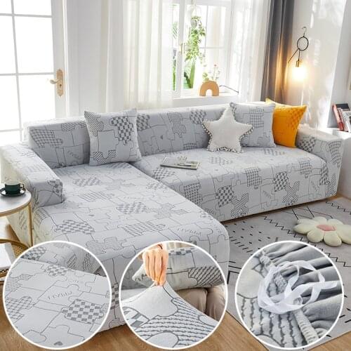 1/2/3/4seats Star Sofa Cover For Living Room Funda Sofa All-inclusive Polyester Modern Elastic Corner Couch Slipcover 45008
