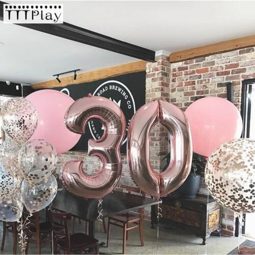 1pc 32 inch rose Gold Silver Aluminium Foil Number Balloons 0-9 Birthday Wedding Engagement Party Decor Globo Kids Ball Supplies