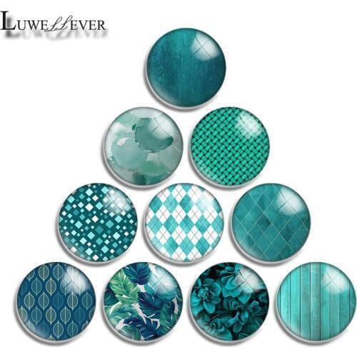 10mm 12mm 16mm 20mm 25mm 30mm 584 Green Mix Round Glass Cabochon Jewelry Finding 18mm Snap Button Charm Bracelet