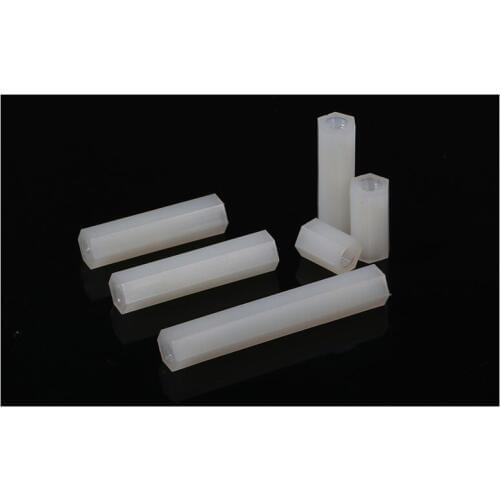 50Pcs M2 M2 x 10 10mm New Free Shipping White Nylon Hex Standoff Spacer Female Female Length 10mm Plastic