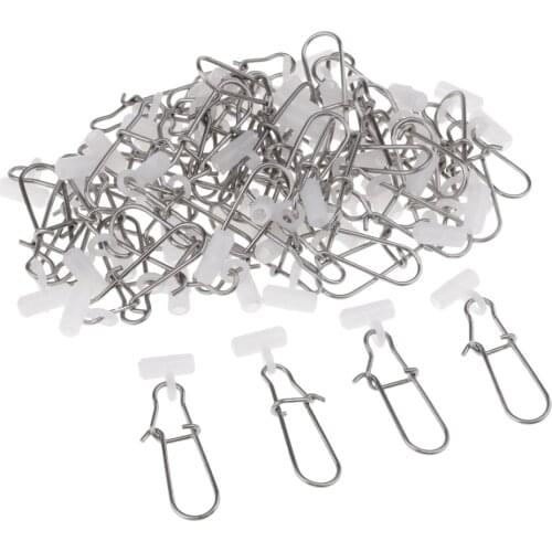50pcs High Strength Fishing Sinker Slide with Stainless Steel Snap Tackle