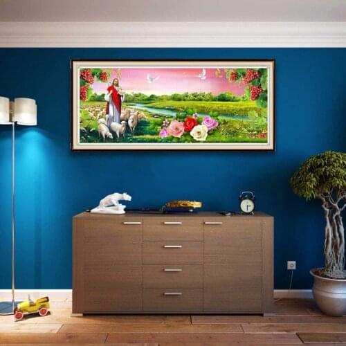 5D DIY Diamond Painting Scenery Full Square Drill Religious Jesus Mosaic Diamond Embroidery Cross Stitch Home Christmas Gift