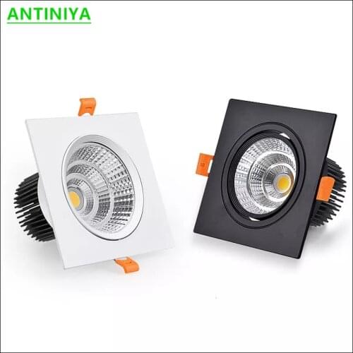 6 Types Recessed Square Dimmable LED Downlights 10W 15W COB LED Ceiling Lamp AC90-260V LED Spot Lights Indoor Lighting
