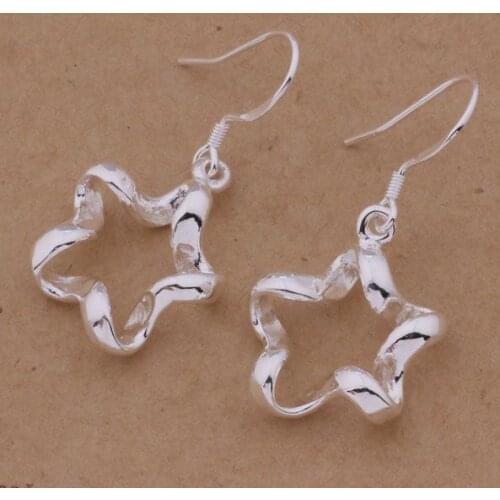 AE320 Hot sterling earrings , fashion jewelry , Three-dimensional pentagon /cgpakxwa aqrajhya silver color