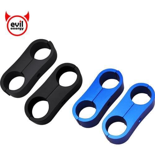Evil energy 2Pcs AN8 Oil Fuel Water Hose Turbo Aluminum Anodized Braided Hose Separator Clamp Fitting Adapter