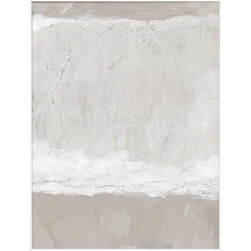 Big Size Pure Hand Painted Canvas White and Grey Oil Painting Unframed Simple Painting Art Free Shipped by DHL FEDEX UPS