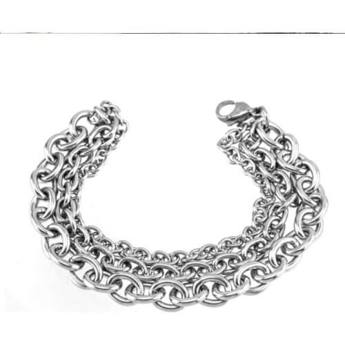 Bracelet men Chain on Hand Stainless Steel Multi-layer Bracelets Mens Hip Hop men Bracelets Gifts for Male Accessorie hip hop