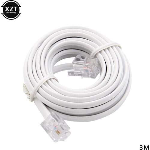 Hot sale RJ11 6P2C Modular Telephone Phone Cables Wire White Extended Cable