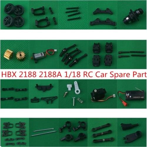 HBX 2188 2188A 1/18 RC Mini drift car spare parts motor servo drive shaft swing arm bumper shock absorber C seat gear box tires