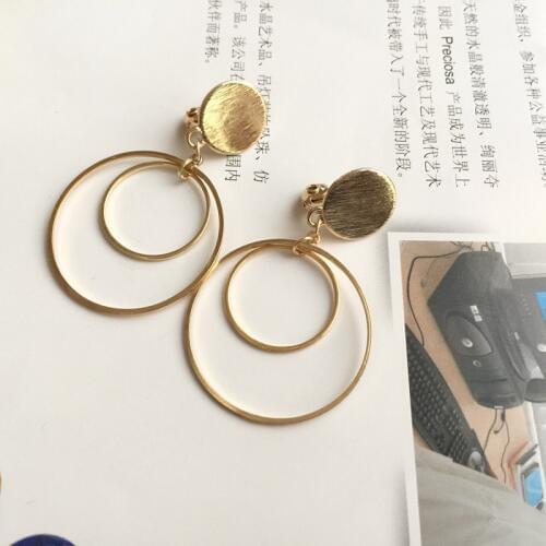 Round Circle Charm Clip New Fashion Earrings