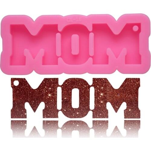 Mom Letters Keychain Mold Epoxy Resin Silicone Mould Craft Diy Necklace Charms Making Jewelry Pendant Clay Moulds