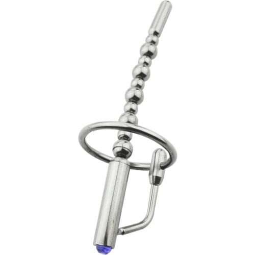 Male Stainless Steel Urethra Catheter with 2 size Cock ring,Penis Urinary Plug,Sex Toy,Adult Game,Urethra Stimulate Dilator A012