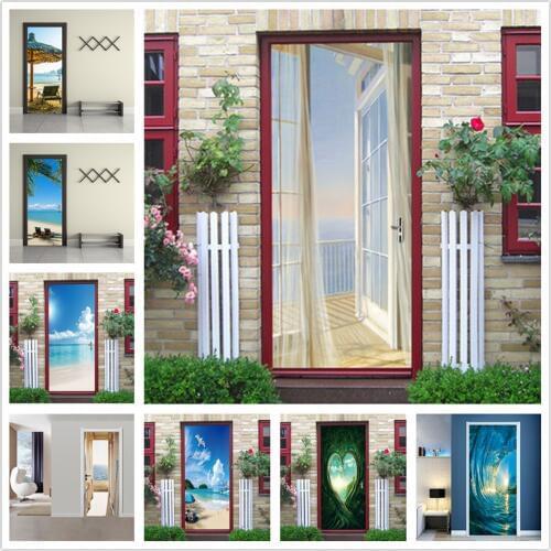 Seaside Door Decoration Peel and Stick Wallpaper Vinyl Adhesive Waterproof Removable Poster Beach Decals Home Design deurposter