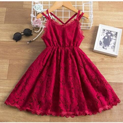 New 2021 Summer Baby Girls Lace Sling Dress , Girls Princess Sweet Clothes 5 Pieces/lot