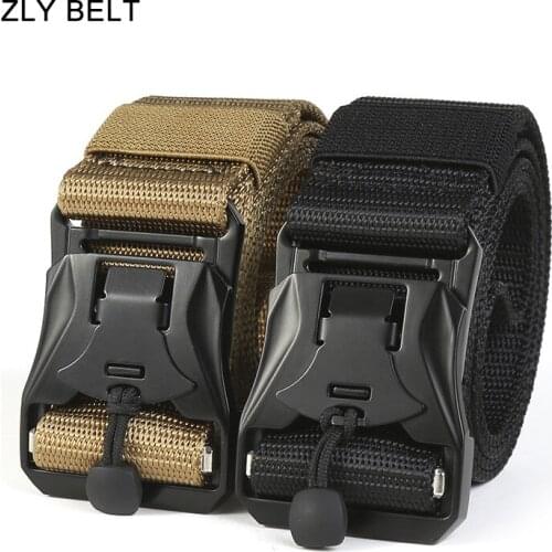 ZLY 2021 New Arrival Tactical Belt Men Women Unisex Nylon Canvas Material Plastic Buckle Quality Hiking Travel Casual Style Belt