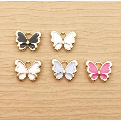 10pcs 10x12mm butterfly charm enamel charms for jewelry making and crafting charm fashion pendant