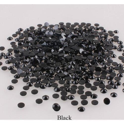 Flat Back Nail Art Resin Black Rhinestones Non HotFix Rhinestones For Clothes Nail Art Decorations Accessories 1000pcs E